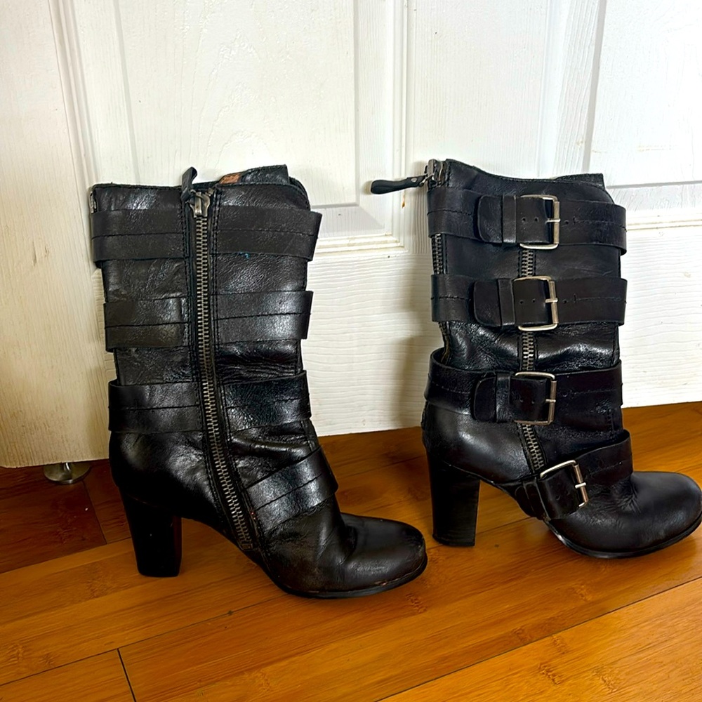 Rosegold brand leather boots women’s 37 1/2